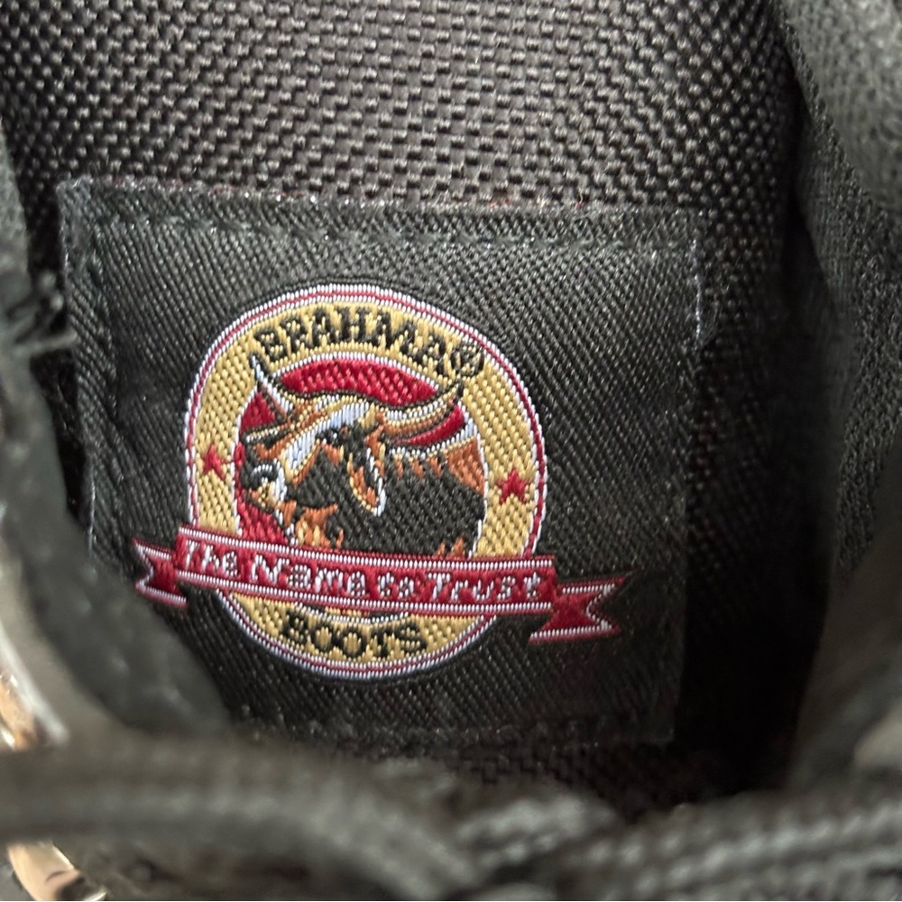 BRAHMA men's heavy duty steel toe leather upper black work boots Sz 10.5 W - Picture 6 of 10